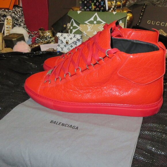 BALENCIAGA Other - BALENCIAGA ARENA HIGH TOP SNEAKERS SIZE 45 US 12 IN VIBRANT RED